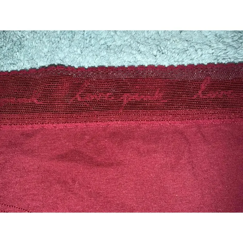Victoria’s Secret Pink Hipster Women’s Panties Size S Maroon Lace Trim